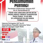 Upacara HUT ke-81 RI di Inhil Digelar Pagi, Tidak Ada Upacara Detik-Detik Proklamasi Pukul 10.00 WIB