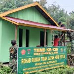 Pantang Surut Ditimpa Hujan, Satgas TMMD Ke-130 Kodim 0314/Inhil Pacu Pembangunan RTLH di Desa Kuala Lemang